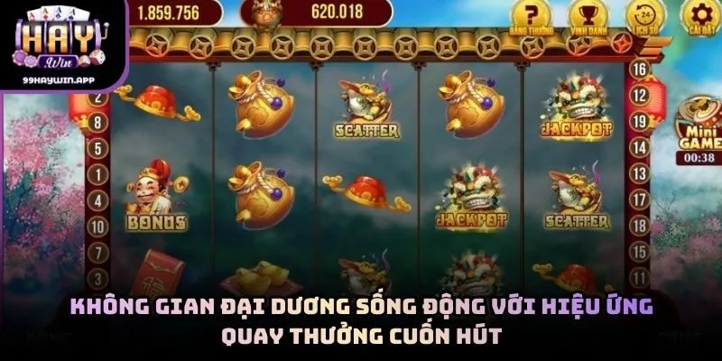 Không gian đại dương sống động với hiệu ứng quay thưởng cuốn hút
